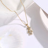Women's Copper Electroplated Teddy Bear Animal Zodiac Necklace With Diamond Embedded