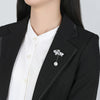Women's Copper Electroplated Zircon And Pearl Bow Brooch Minimalist Fashion Suit Accessory Pin