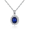 Women's Copper Electroplated Zircon Jewelry Set With Water Wave Chain Geometric Love And Water Drop Necklace And Matching Earrings