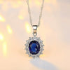 Women's Copper Electroplated Zircon Jewelry Set With Water Wave Chain Geometric Love And Water Drop Necklace And Matching Earrings