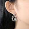 Women's Copper Electroplated Zircon Stud Earrings With Creative Star And Moon Design Fashion Minimalist Jewelry
