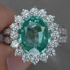 Women's Copper Engagement Ring With Geometric Pattern And Zircon