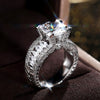 Women's Copper Engagement Ring With Geometric Pattern And Zircon