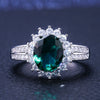 Women's Copper Engagement Ring With Geometric Pattern And Zircon