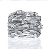 Women's Copper Fashionable Wide Multiring Accessories With Inlaid Zircon And Flower Pattern