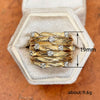 Women's Copper Fashionable Wide Multiring Accessories With Inlaid Zircon And Flower Pattern