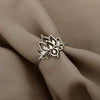 Women's Copper Finger Ring With Flower And Geometric Pattern Antique Exquisite Electroplated Pastoral Style