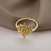 Women's Copper Finger Ring With Flower And Geometric Pattern Antique Exquisite Electroplated Pastoral Style