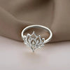 Women's Copper Finger Ring With Flower And Geometric Pattern Antique Exquisite Electroplated Pastoral Style