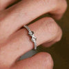 Women's Copper Finger Ring With Zircon Inlay And Letters Numbers Text Design