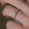 Women's Copper Finger Ring With Zircon Inlay And Letters Numbers Text Design