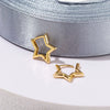 Women's Copper Fivepointed Star And Peach Heart Earrings With Electroplated Treatment
