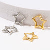 Women's Copper Fivepointed Star And Peach Heart Earrings With Electroplated Treatment