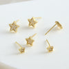 Women's Copper Fivepointed Star Earrings Electroplated Versatile Style