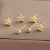Women's Copper Fivepointed Star Earrings Electroplated Versatile Style