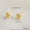 Women's Copper Fivepointed Star Earrings Electroplated Versatile Style