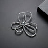 Women's Copper Floral Bow Brooch With Pearl And Zircon Accents Electroplated Simple Fashion Pin