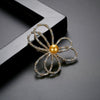 Women's Copper Floral Bow Brooch With Pearl And Zircon Accents Electroplated Simple Fashion Pin