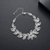 Women's Copper Flower Bracelet With Microinlaid Zircon Accents Electroplated Adjustable Fashion Jewelry