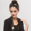 Women's Copper Flower Brooch Pin With Micro Inlaid Zircon Geometric Design Electroplated Simple Clothing Accessory