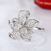 Women's Copper Flower Camellia Zircon Ring