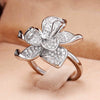 Women's Copper Flower Camellia Zircon Ring