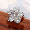 Women's Copper Flower Camellia Zircon Ring