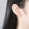 Women's Copper Flower Earrings With Zircon Inlay And Electroplated Fashion Jewelry