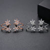 Women's Copper Flower Earrings With Zircon Inlay And Electroplated Fashion Jewelry