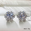 Women's Copper Flower Earrings With Zircon