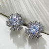 Women's Copper Flower Earrings With Zircon
