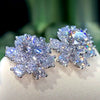 Women's Copper Flower Earrings With Zircon
