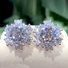 Women's Copper Flower Earrings With Zircon
