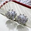 Women's Copper Flower Earrings With Zircon