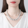 Women's Copper Flower Necklace With Shell Pearl Detail Electroplated Handmade Chain For Weddings And Formal Occasions