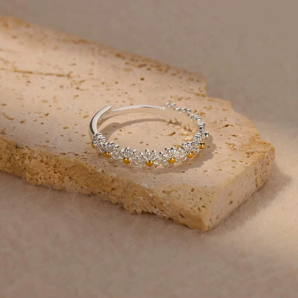 Women's Copper Flower Ring Electroplated
