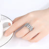 Women's Copper Flower Ring With Zircon Accents Electroplated Finish Adjustable Open Design Fashion Jewelry Gift