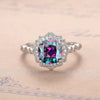 Women's Copper Flower Shape Minimalist Geometric Zircon Ring Jewelry