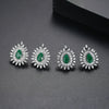 Women's Copper Flower Water Drop Earrings With Inlaid Zircon Fashion Statement Jewelry Wholesale