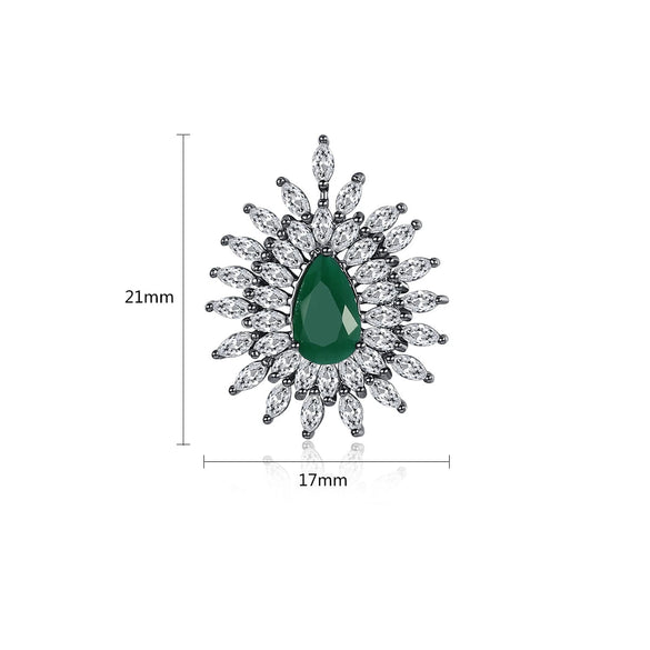 Women's Copper Flower Water Drop Earrings With Inlaid Zircon Fashion Statement Jewelry Wholesale