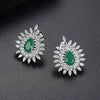 Women's Copper Flower Water Drop Earrings With Inlaid Zircon Fashion Statement Jewelry Wholesale