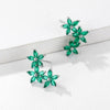 Women's Copper Flower Zircon Earrings With Marquise Shaped Stone Delicate Floral Fashion Jewelry Wholesale