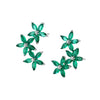 Women's Copper Flower Zircon Earrings With Marquise Shaped Stone Delicate Floral Fashion Jewelry Wholesale