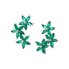 Women's Copper Flower Zircon Earrings With Marquise Shaped Stone Delicate Floral Fashion Jewelry Wholesale