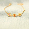 Women's Copper Flower Zodiac Peanut Pendant Bracelet With Zircon Birthstone