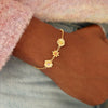Women's Copper Flower Zodiac Peanut Pendant Bracelet With Zircon Birthstone