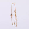 Women's Copper Flower Zodiac Peanut Pendant Bracelet With Zircon Birthstone