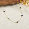 Women's Copper Four Leaf Clover Necklace With O Shaped Chain Electroplated Geometric Pendant Fresh Sweet Style Jewelry