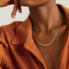 Women's Copper Four Leaf Clover Necklace With O Shaped Chain Electroplated Geometric Pendant Fresh Sweet Style Jewelry