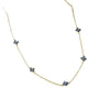 Women's Copper Four Leaf Clover Necklace With O Shaped Chain Electroplated Geometric Pendant Fresh Sweet Style Jewelry